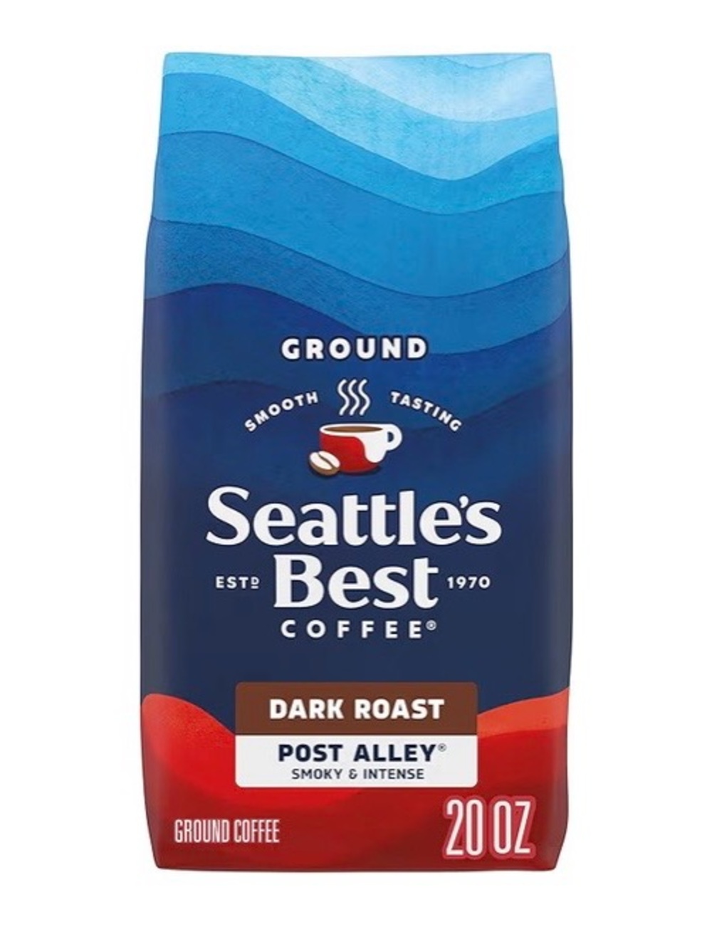 ⭐️2⭐️Seattle's Best Coffee Dark Roast Ground - Blue & Red Bag 40oz